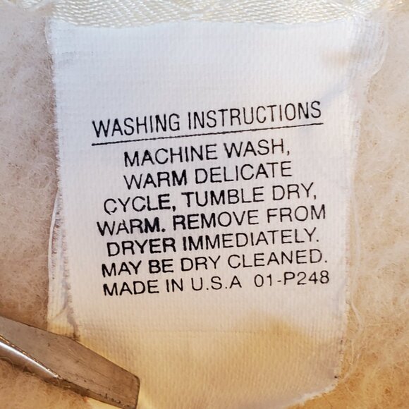 Vintage 100% Acrylic Blanket Full Double Satin Trim 85" x 87" White Ivory Soft - Picture 7 of 8